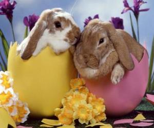 Puzzle Bunnies με το Πάσχα τα αυγά